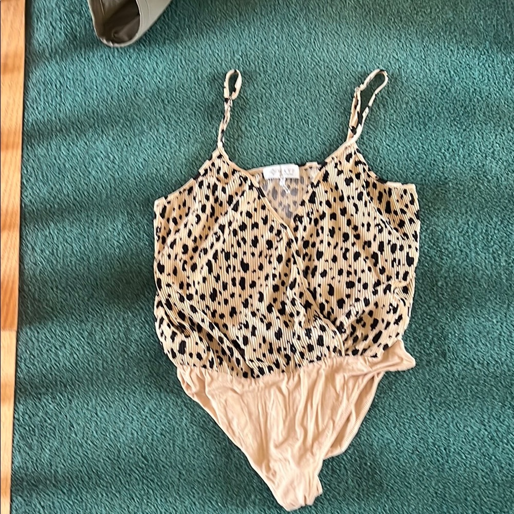 WAYF animal print tank bodysuit